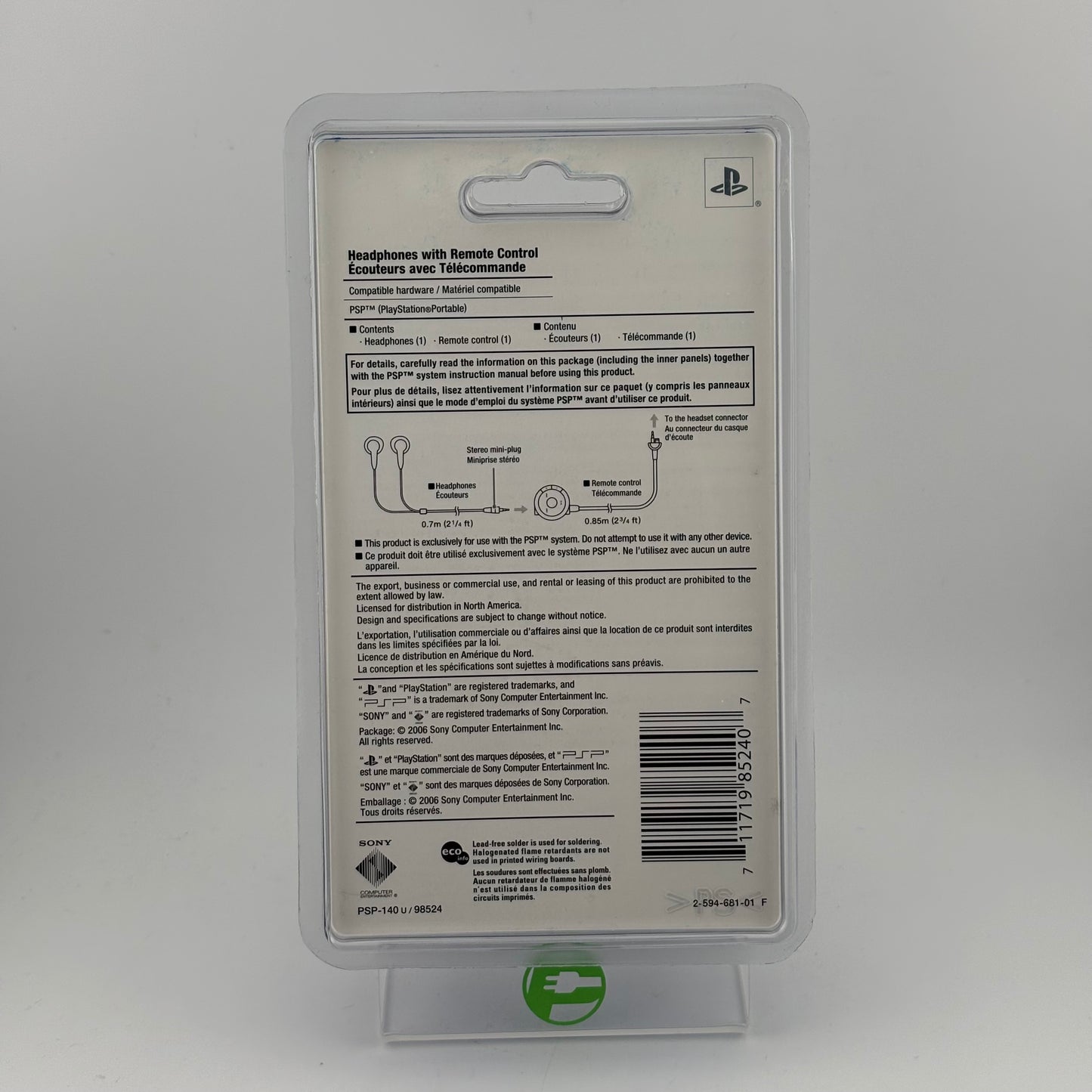 New Sony PSP Earbuds Headphones With Remote Control PSP-140