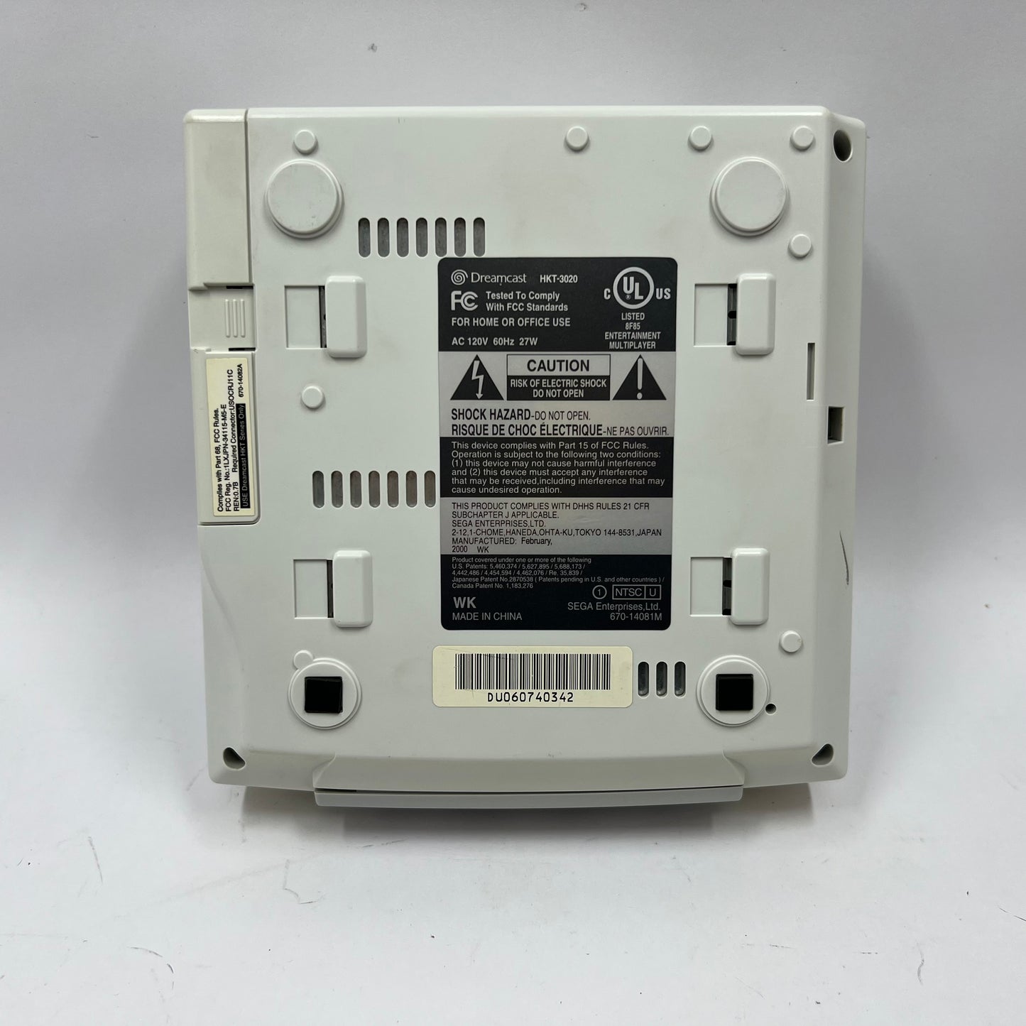 Sega Dreamcast Video Game Console White HKT-3020