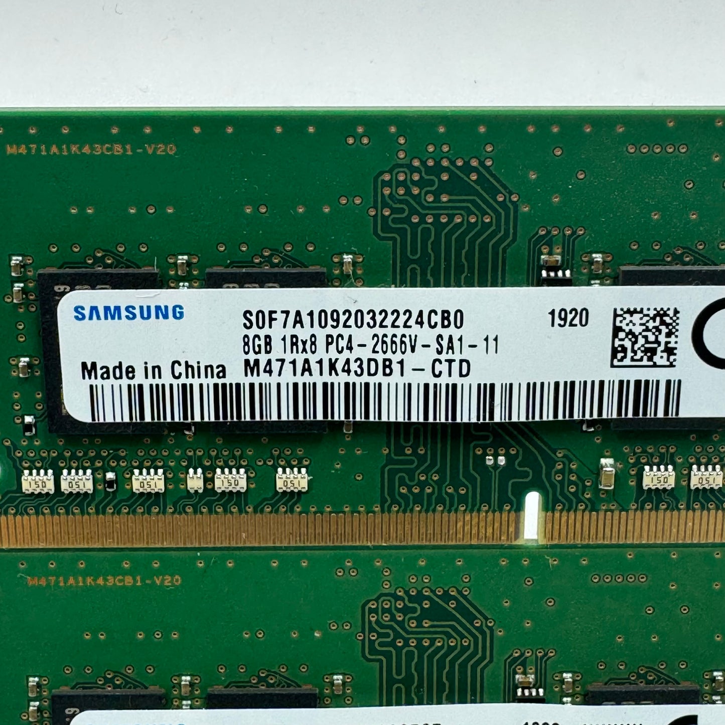 Samsung 16GB (2x8GB) RAM DDR4 2666MHz M471A1K43DB1-CDT RAM