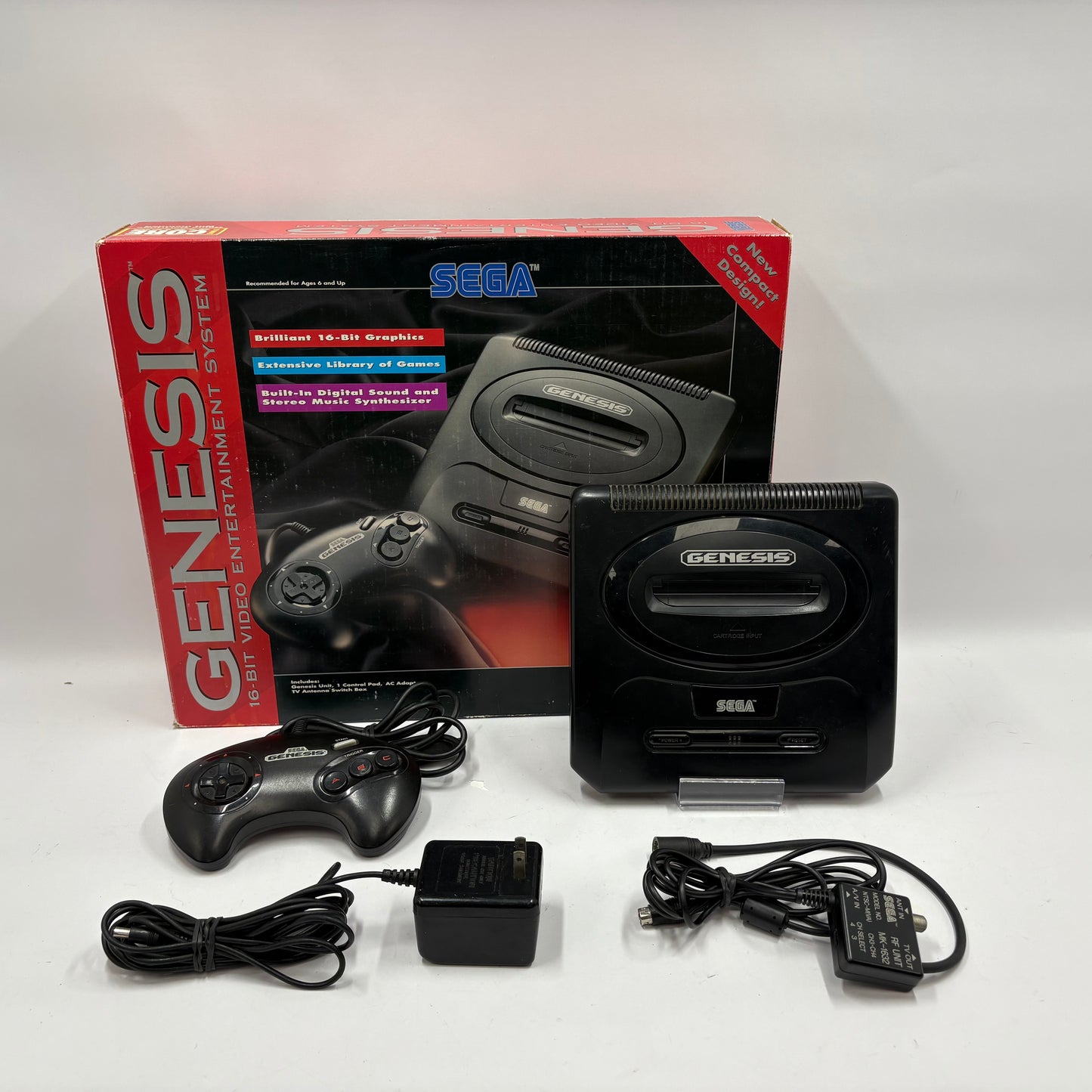 Sega Genesis 2 Video Game Console Black MK-1631 with Box