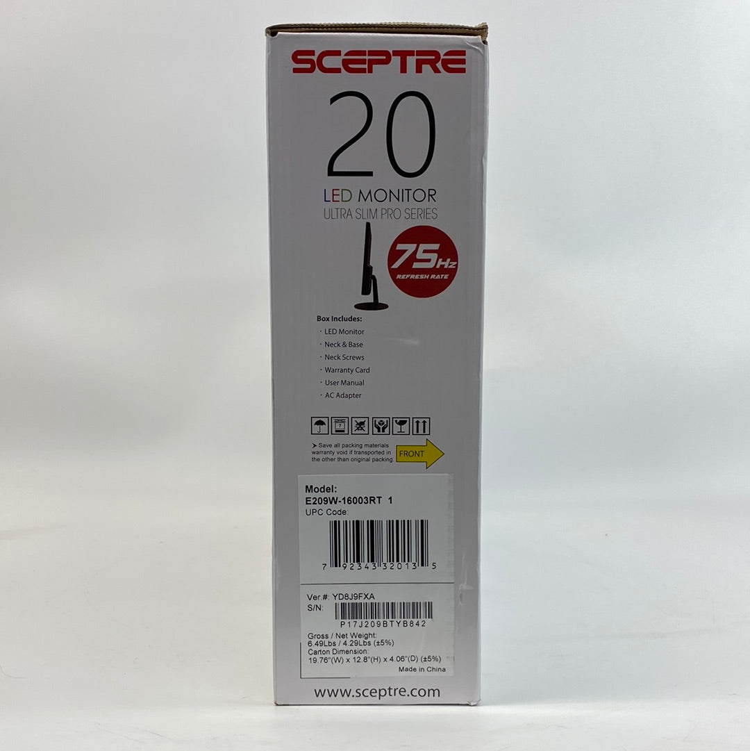 New Sceptre 20" LED Monitor Ultra Slim Pro Series with Adaptive Sync