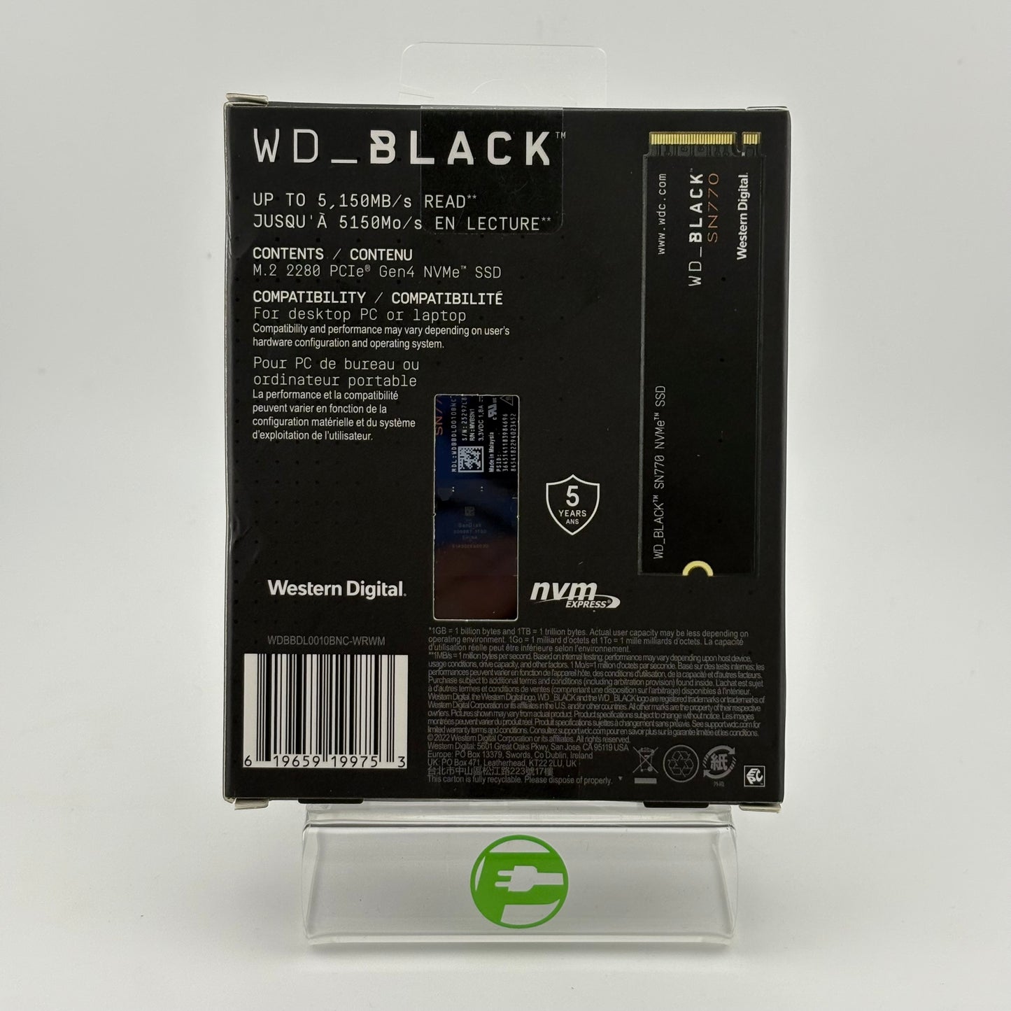 New Western Digital 2280mm WD_Black 1TB M.2 SSD 1TB M.2 NVMe Gen 4.0 x 4 SSD