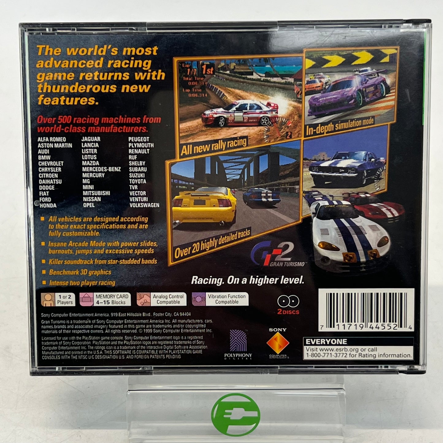Gran Turismo 2 (Sony PlayStation 1 PS1, 1999)