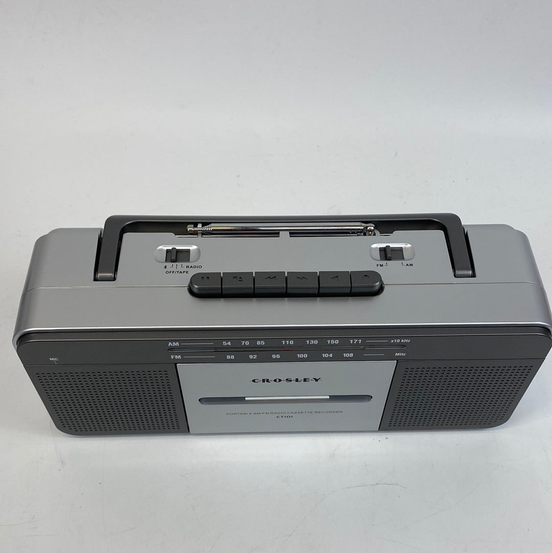 Crosley CT101A-GY Portable Bluetooth Cassette Player with AM/FM Radio