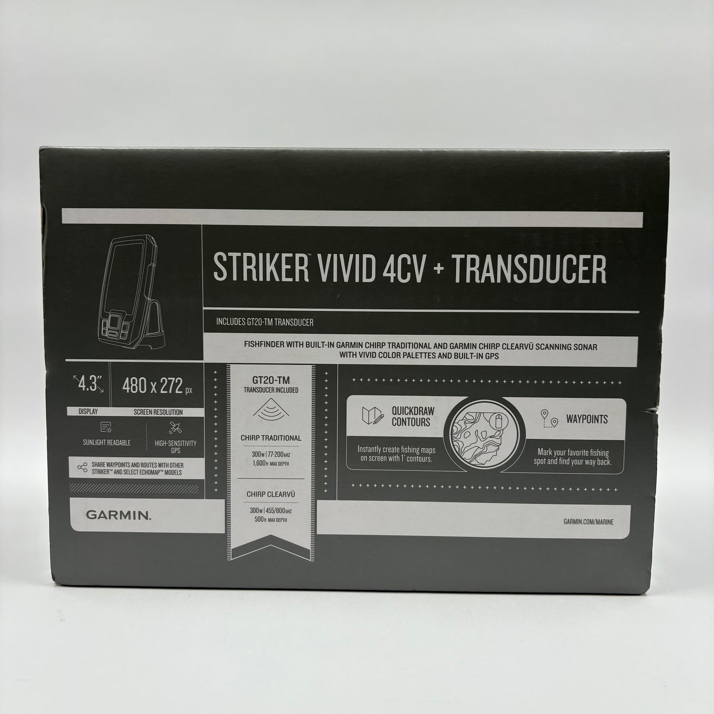 New Garmin Striker Vivid 4CV + Transducer Fishfinder GPS 03294