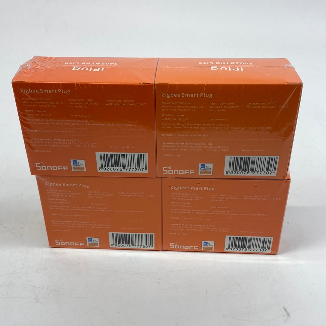 New Sonoff Zigbee Smart Plug S40ZBTPB Lite 4 Pack