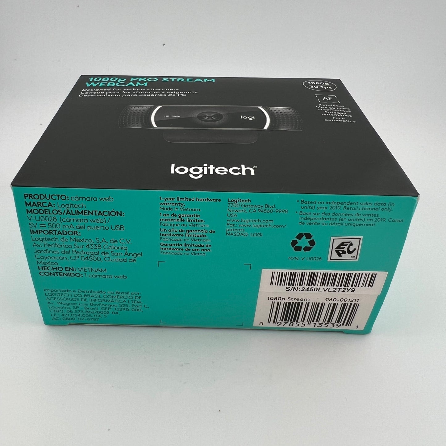 New Logitech 1080p Pro Stream Webcam