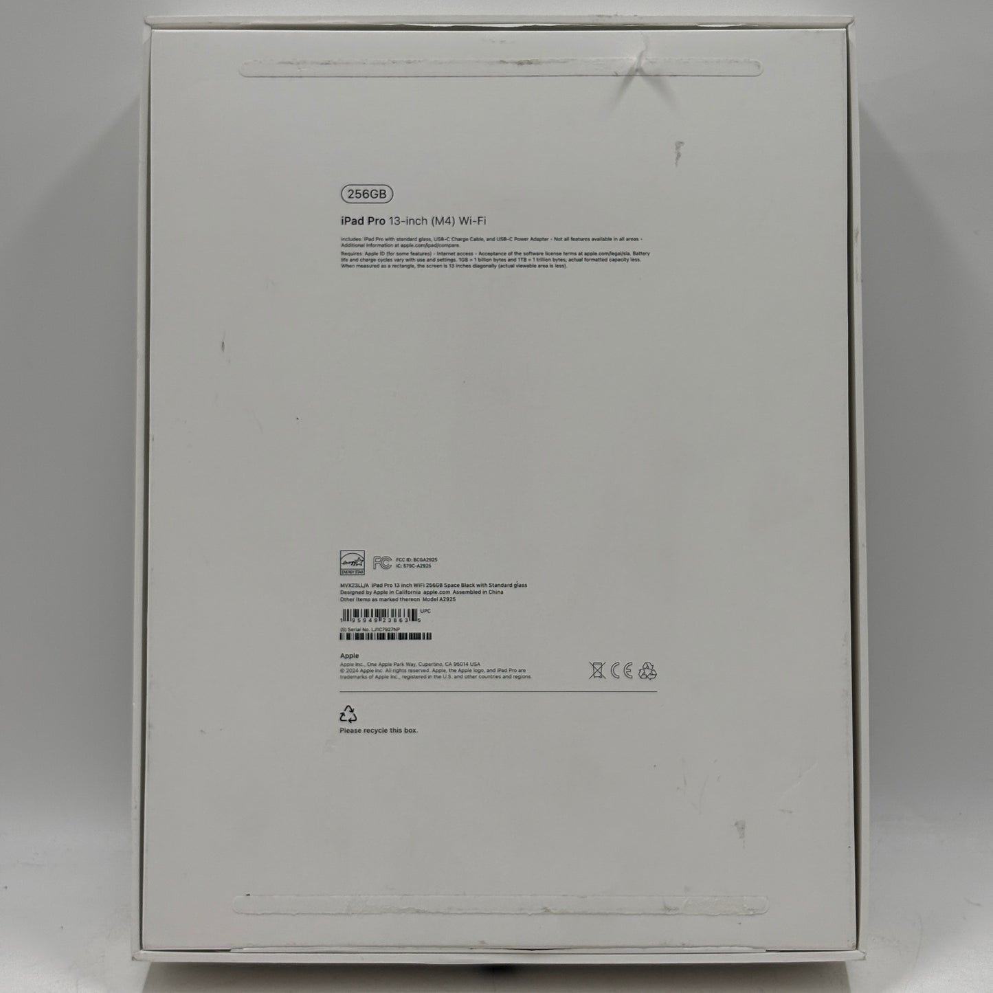WiFi Only Apple iPad Pro 13" M4 256GB 18.3.2 Space Gray MVX23LL/A