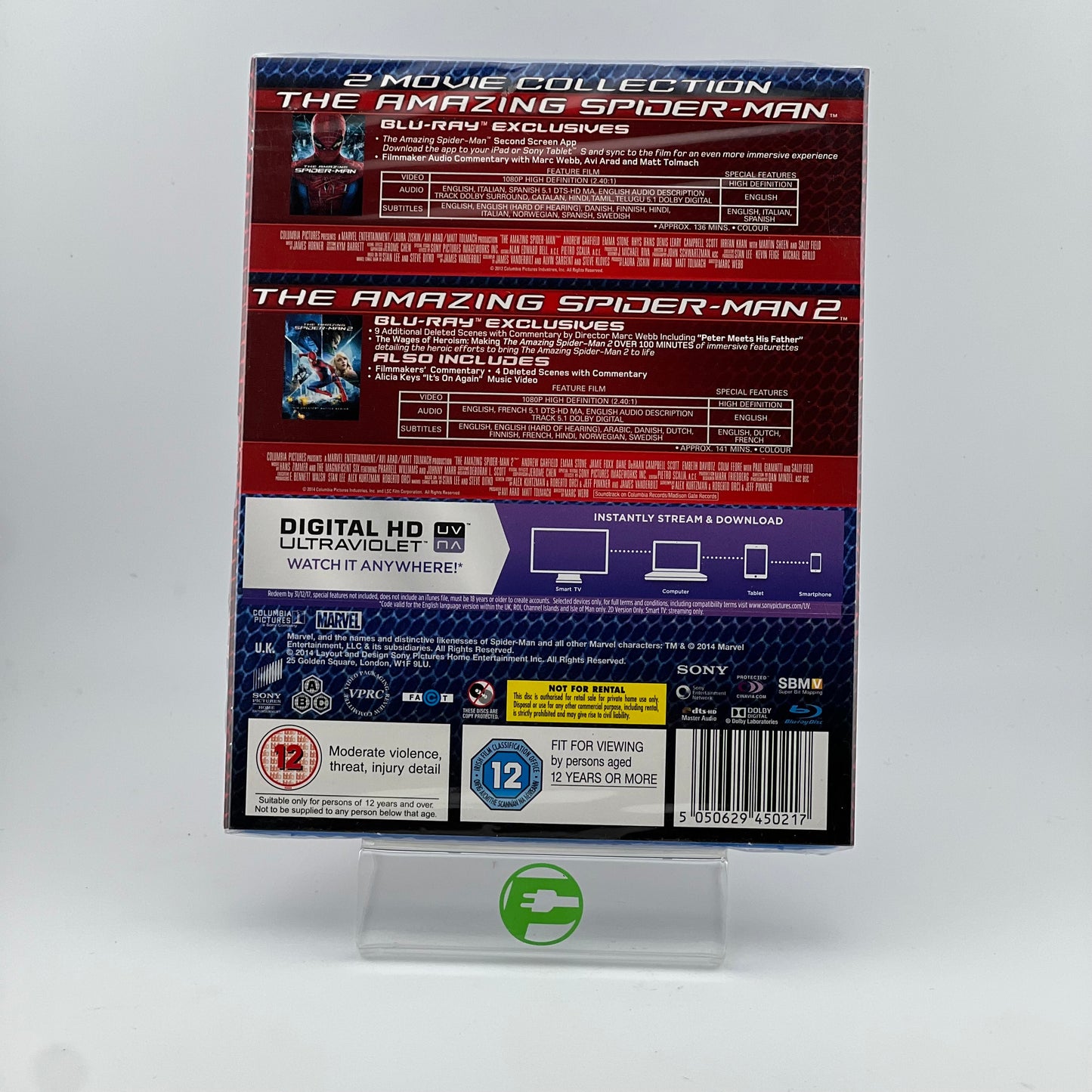 New Sony The Amazing Spider-Man 1 + 2 Blu-Ray 2 Movie Collection