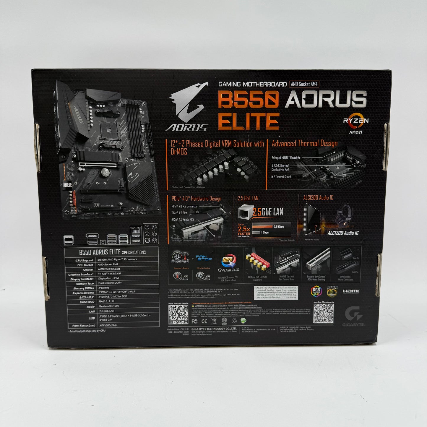 New GIGABYTE B550 AORUS ELITE AM4 ATX