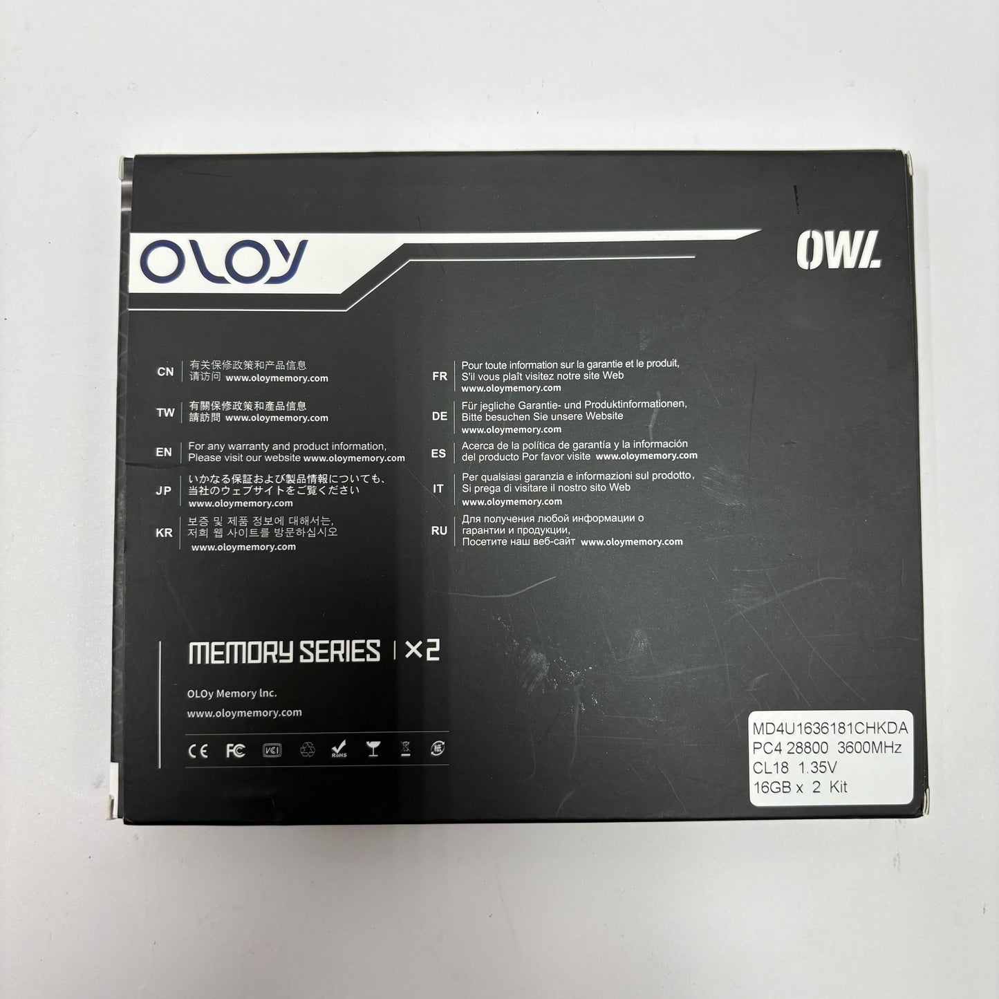 OLOy Owl 32GB (2x16GB) RAM DDR4 3600MHz MD4U1636181CHKDA
