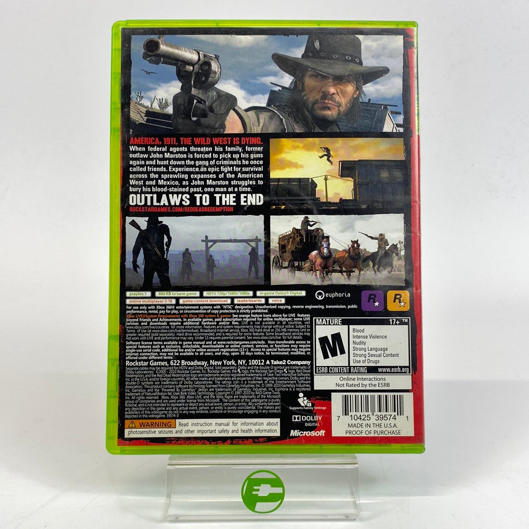 Red Dead Redemption (Microsoft Xbox 360, 2010) with Map
