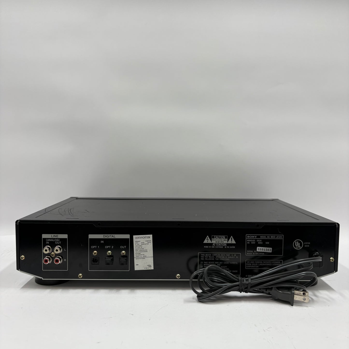 Sony MDS-JE520 Minidisc Deck