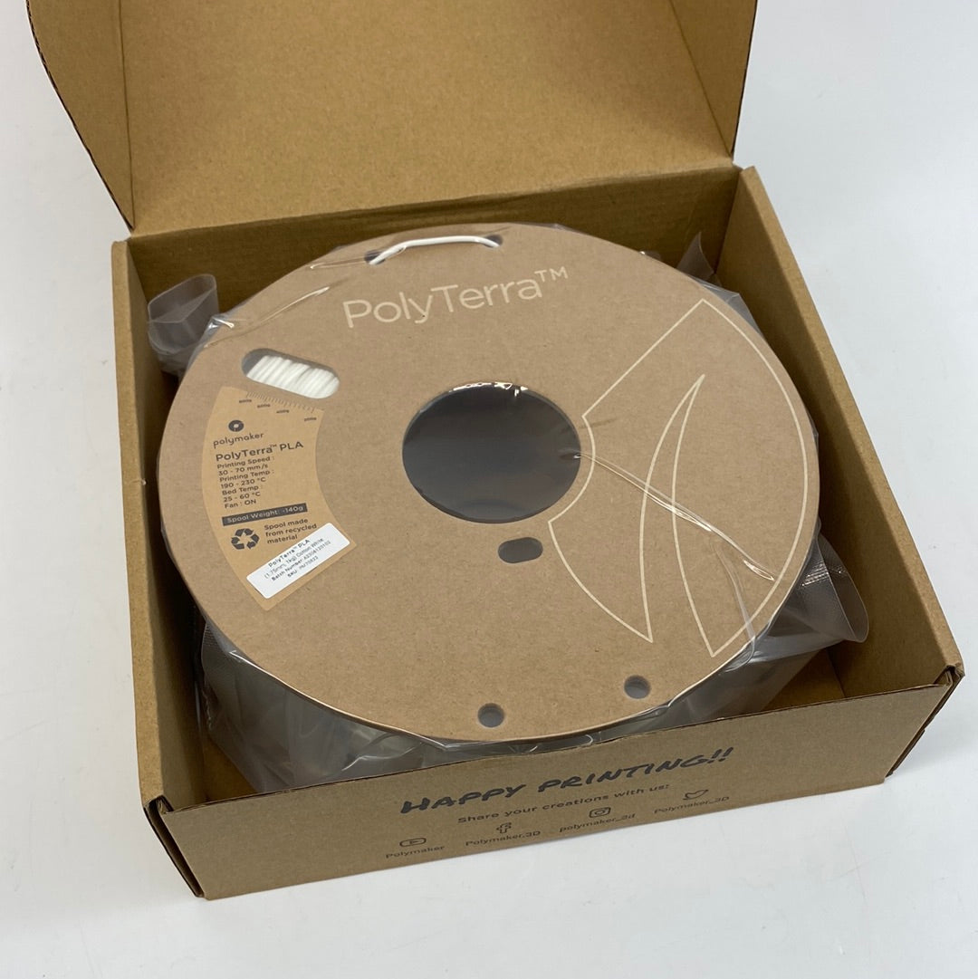 New Polymaker PolyTerra PLA 3D Printing Filament Cotton White A2306120102