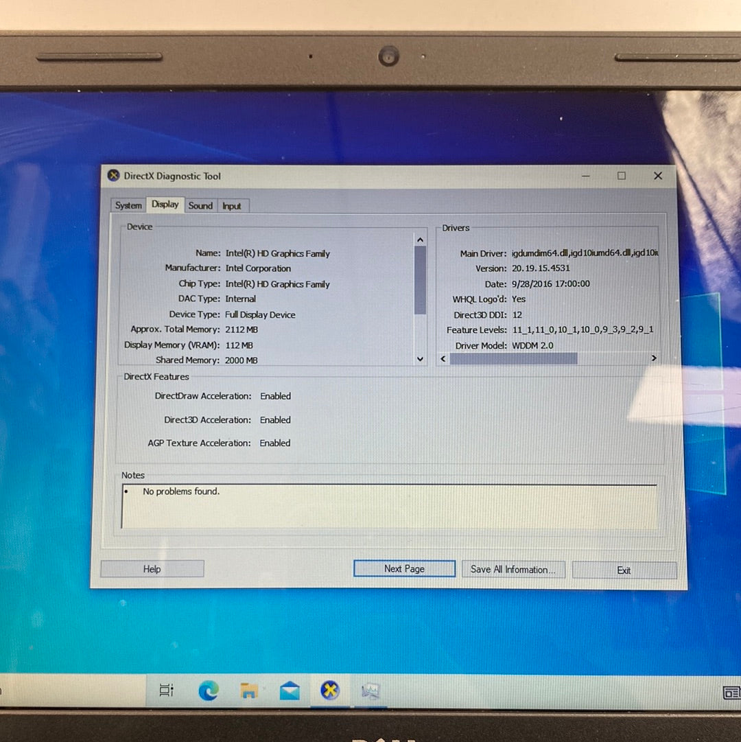 Dell Inspiron Laptop 15.6" i3-4030U 1.9GHz 4GB 500GB HDD Black 3542