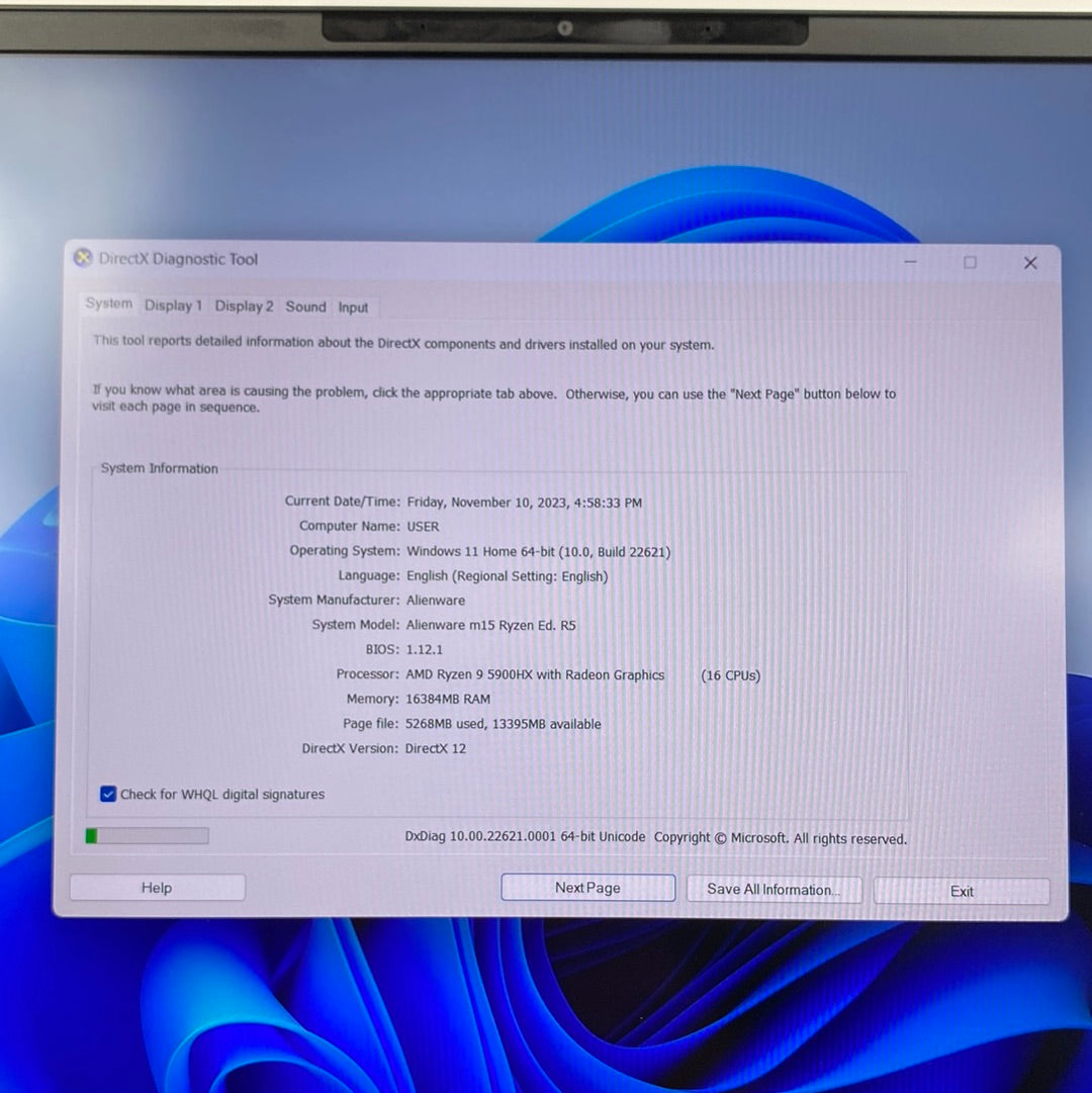 Alienware M15 Ryzen Edition R5 15.6" Ryzen 9 5900HX 16GB RAM 1TB RTX 3070 360Hz