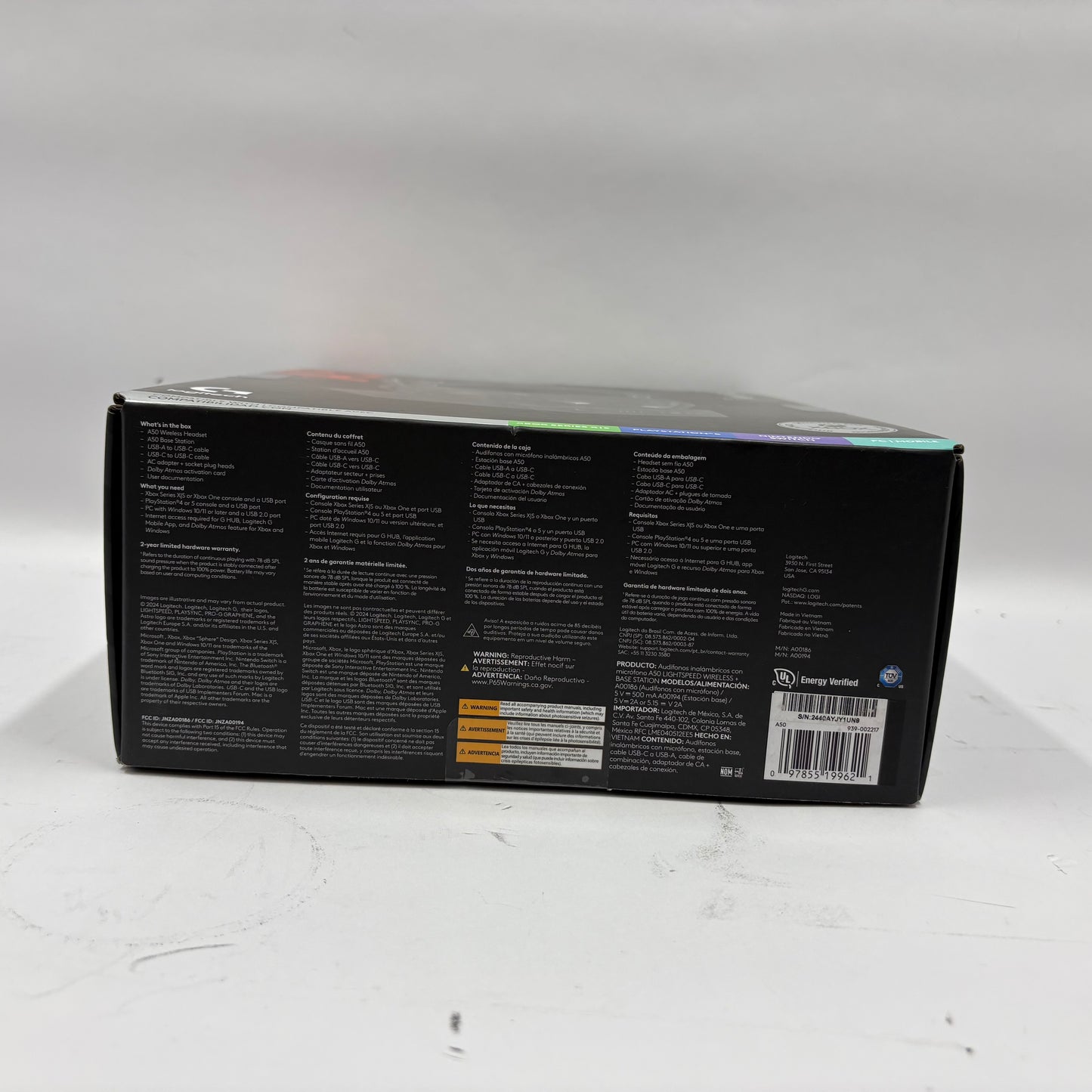 New Logitech Astro A50 Black Wireless Gaming Headset with Base Station