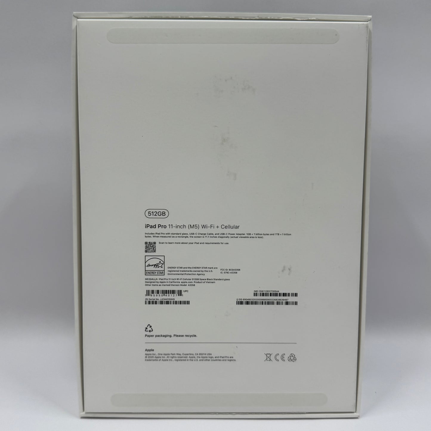 Unlocked Apple iPad Pro 11" M5 512GB Space Black ME2Q4LL/A