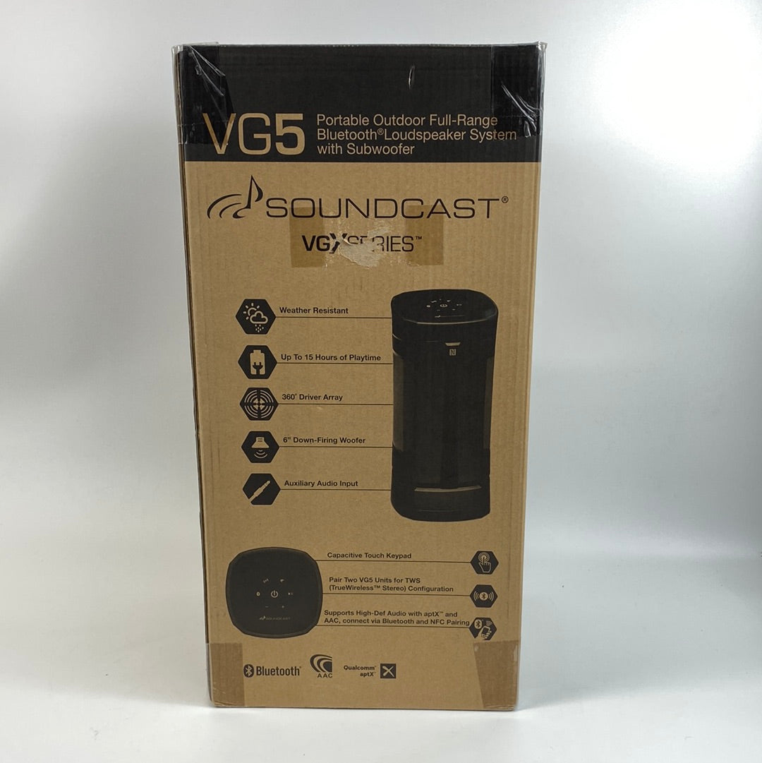 New Sealed SoundCast VG5 Portable Outdoor Full Range Bluetooth Speaker System