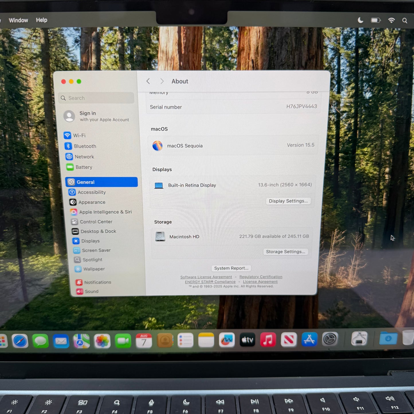 2024 Apple MacBook Air 13.6" M3 8C GPU 4.0GHz 8GB RAM 256GB SSD MRXV3LL/A