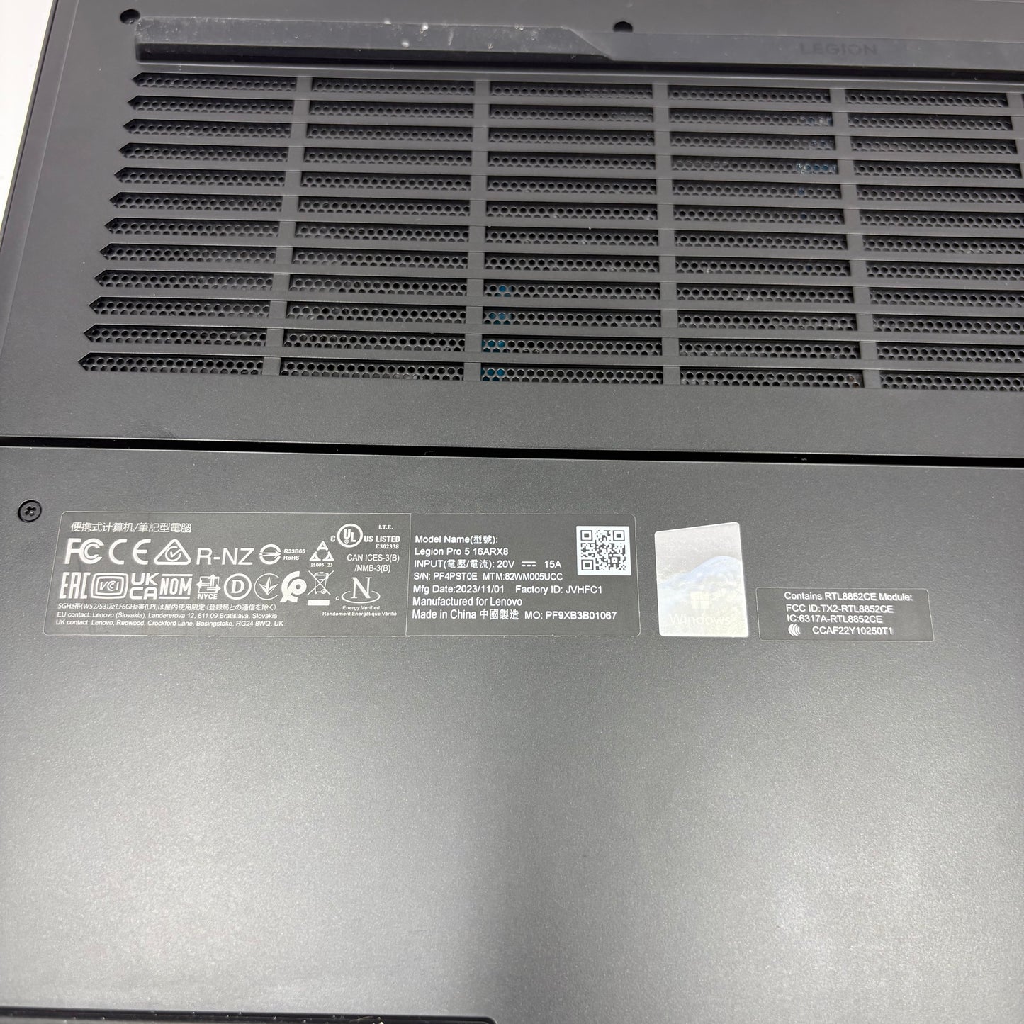 Lenovo Legion Pro 5 16ARX9 16" Ryzen 7 7745HX 3.6GHz 16GB RAM 1TB SSD RTX 4060