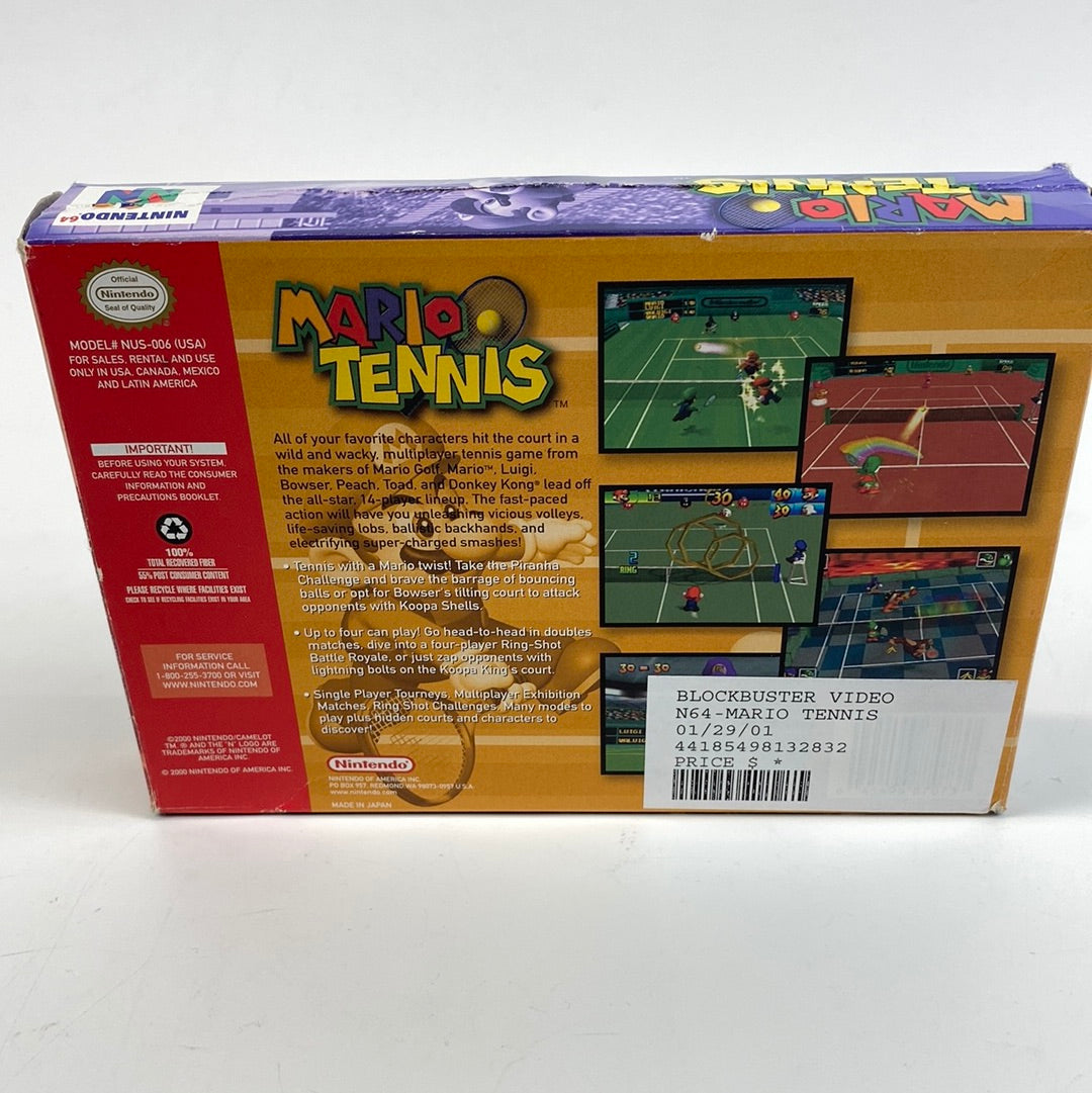 Mario Tennis (Nintendo 64, 2000) with Manual and Box