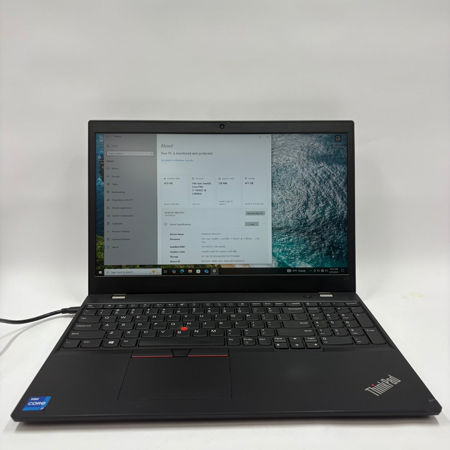 Lenovo ThinkPad L15 GEN 2 15.6" i7-1165G7 2.8GHz 16GB RAM 512GB SSD Read