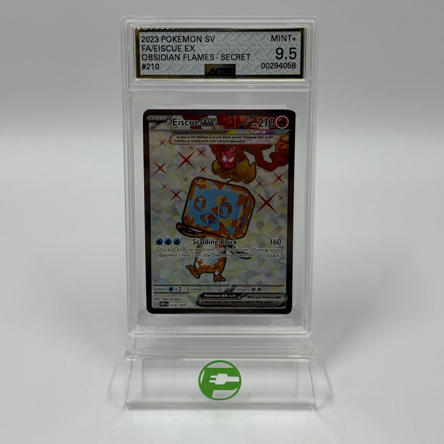 Pokémon TCG Eiscue EX #210 Obsidian Flames Trading Card 210/197 Mint AGS 9.5