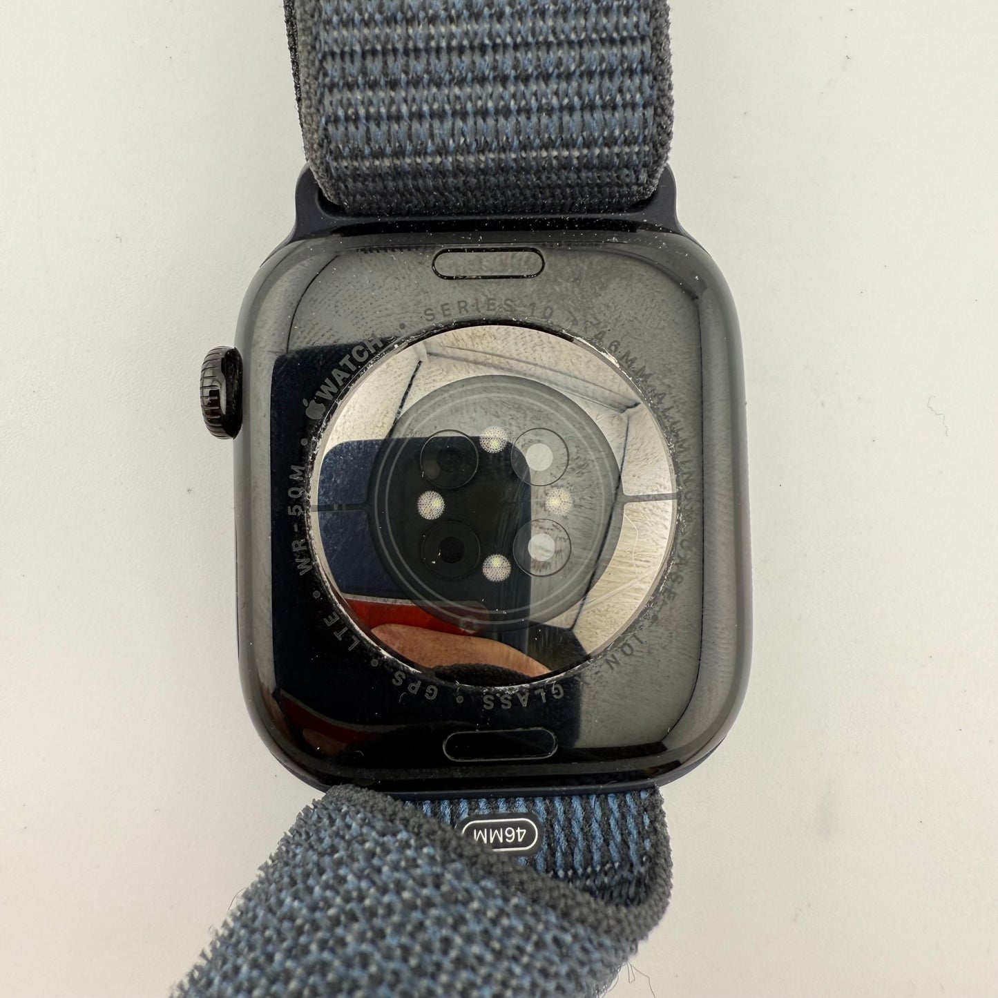 Unlocked Apple Watch Series 10 46MM Jet Black Aluminum Blue Sport Loop MWY53LW/A