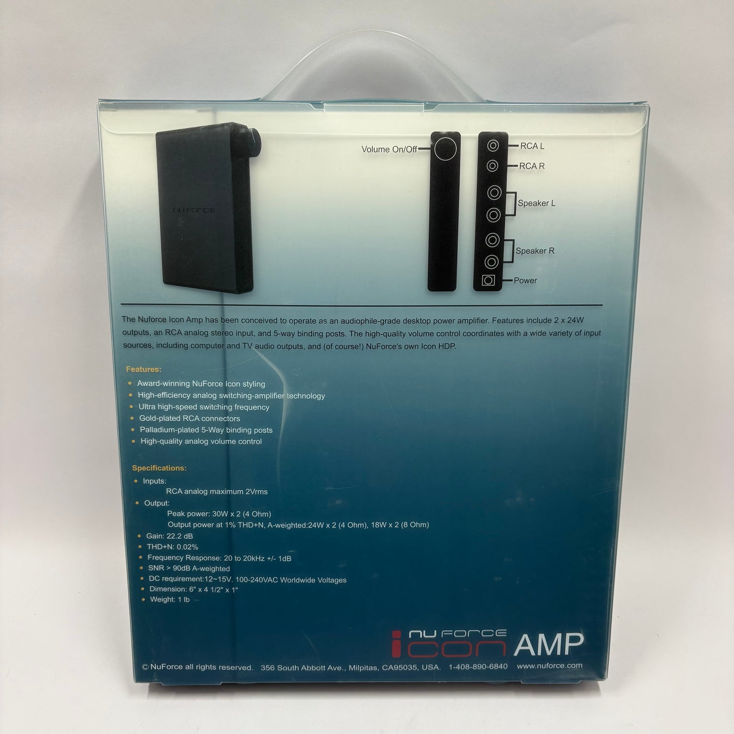 New Nu Force Icon Amp Desktop Stereo Amplifier 895029002445