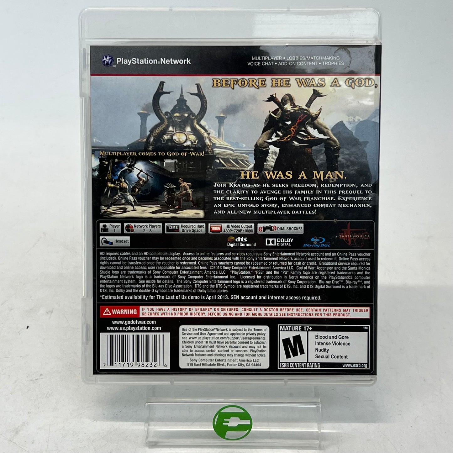 God of War Ascension (Sony PlayStation 3 PS3, 2013)