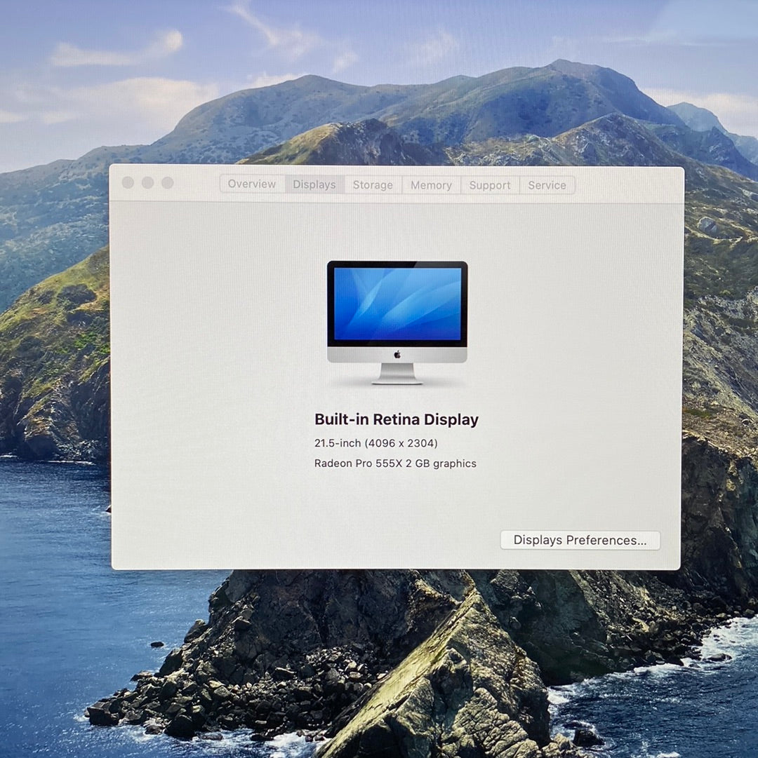 2019 Apple iMac 21.5" i3 3.6GHz 8GB RAM 1TB HDD Silver A2116