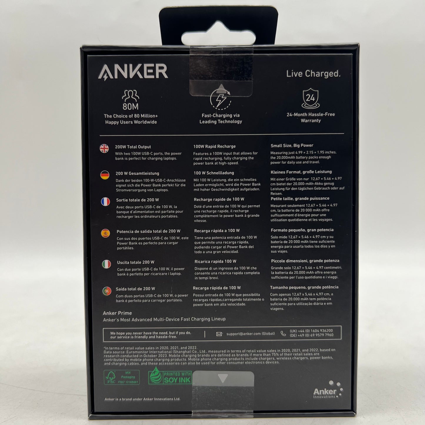 New Anker Prime Power Bank Portable Charger for Travel A1336