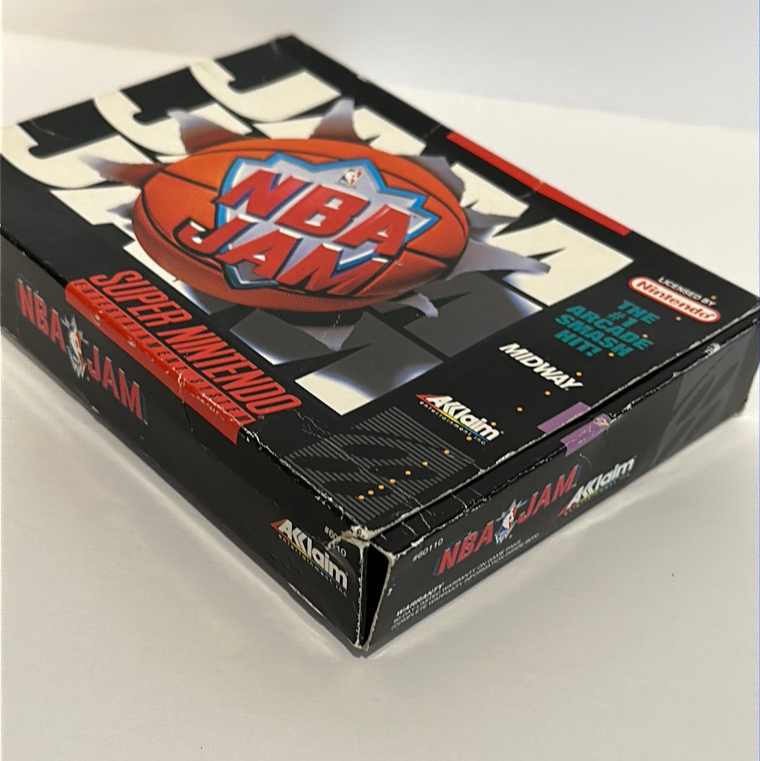 NBA Jam (Super Nintendo SNES, 1994) w/ Box & Manual