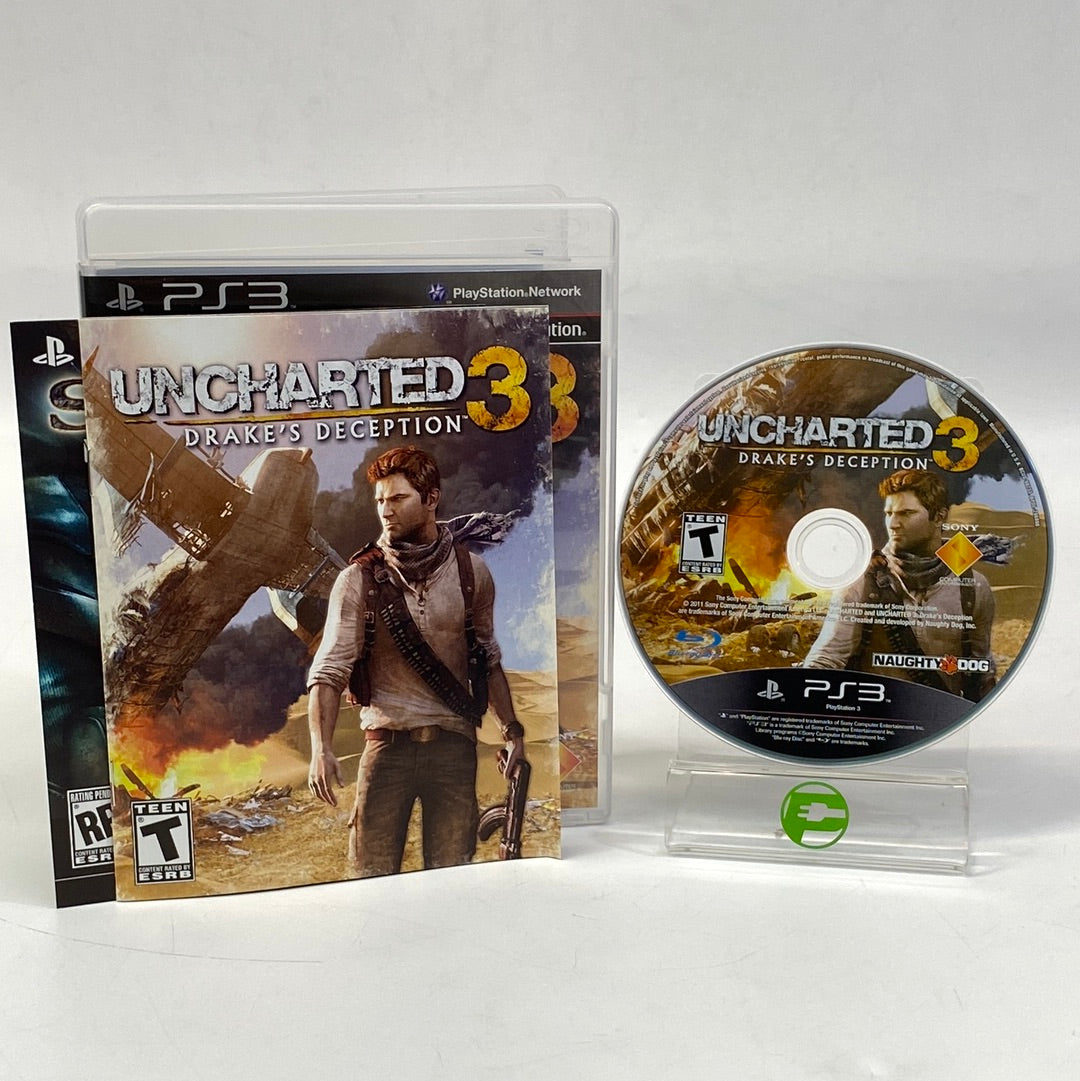 Uncharted 1 2 3 Collection (Sony PlayStation 3, 2007, 2009, 2011) w/ Case & Manual