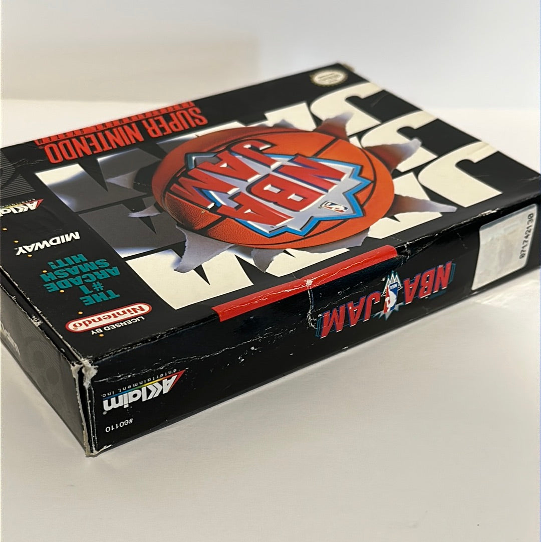 NBA Jam (Super Nintendo SNES, 1994) w/ Box & Manual
