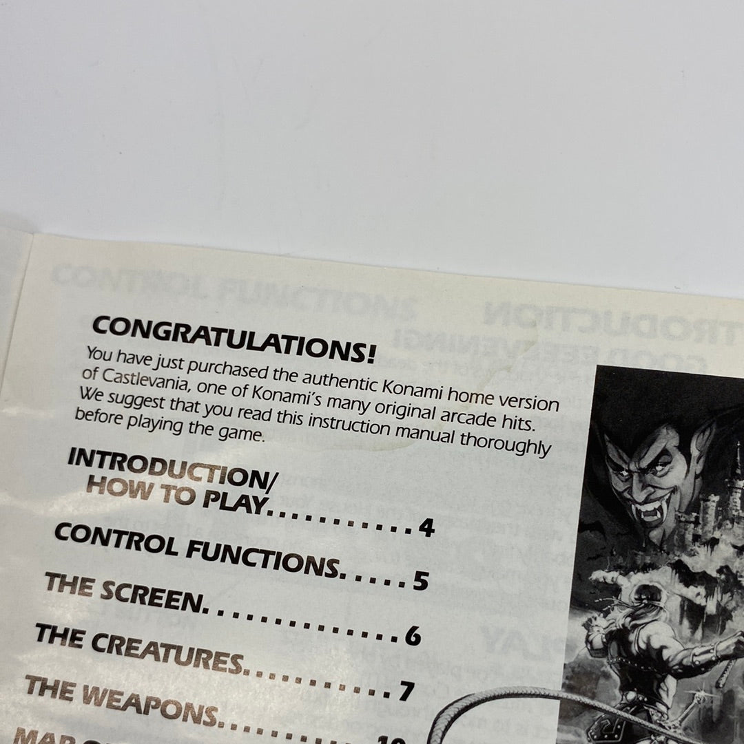 Castlevania (Nintendo NES, 1987) with Manual