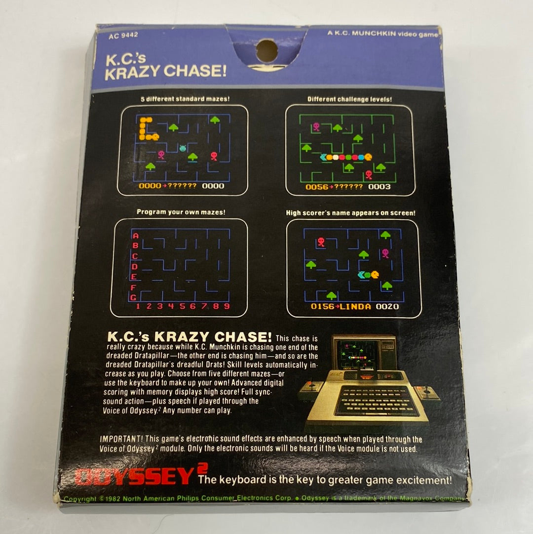 K.C.'s Krazy Chase! (Magnavox Odyssey 2, 1982) w/ Manual