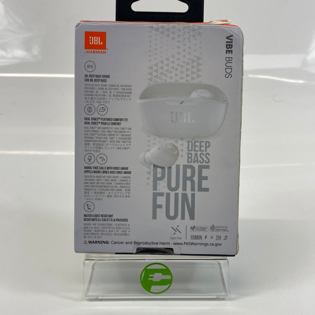 New JBL Vibe Buds True Wireless Bluetooth Earbuds Headphones White