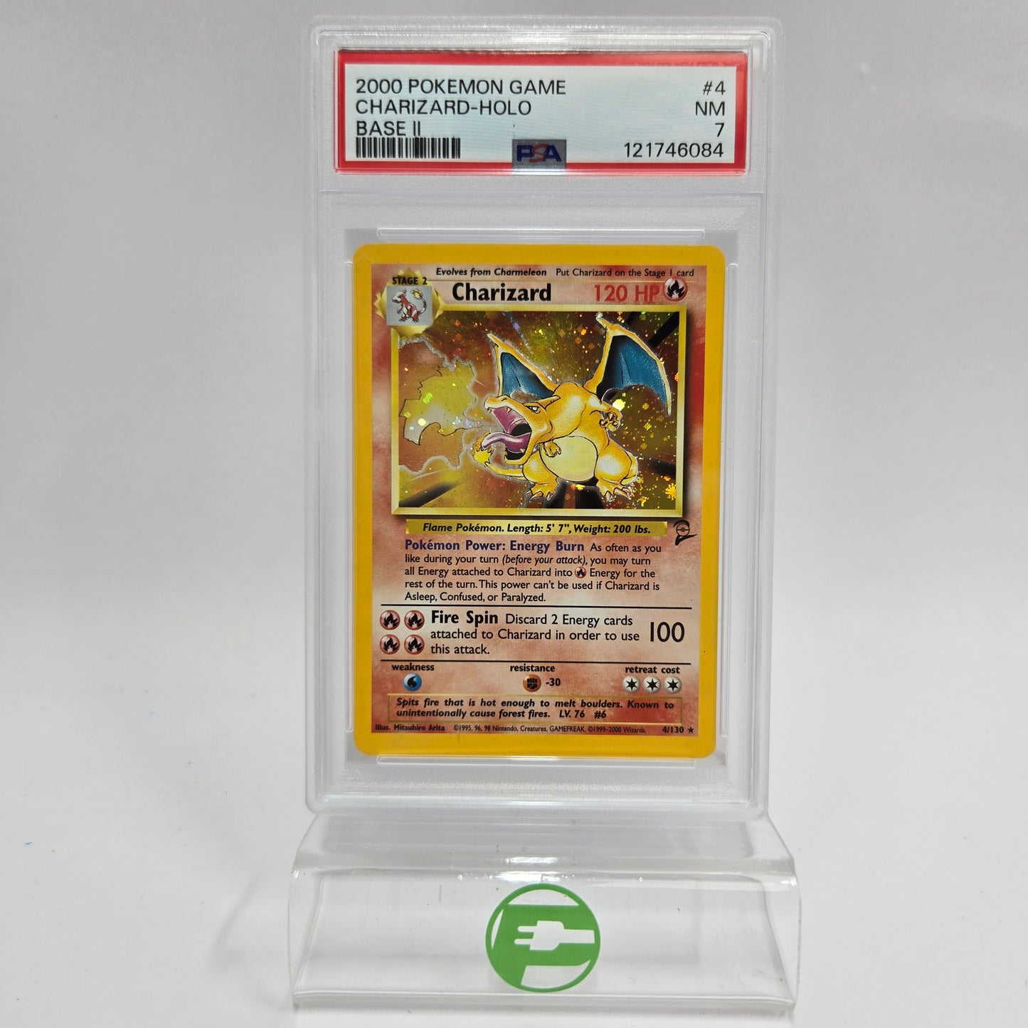Pokémon TCG Charizard #4 Base Set 2 Trading Card 4/130 Near Mint PSA 7