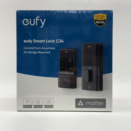 New Eufy Smart Lock C34 Smart Door Lock Black AKT85D2