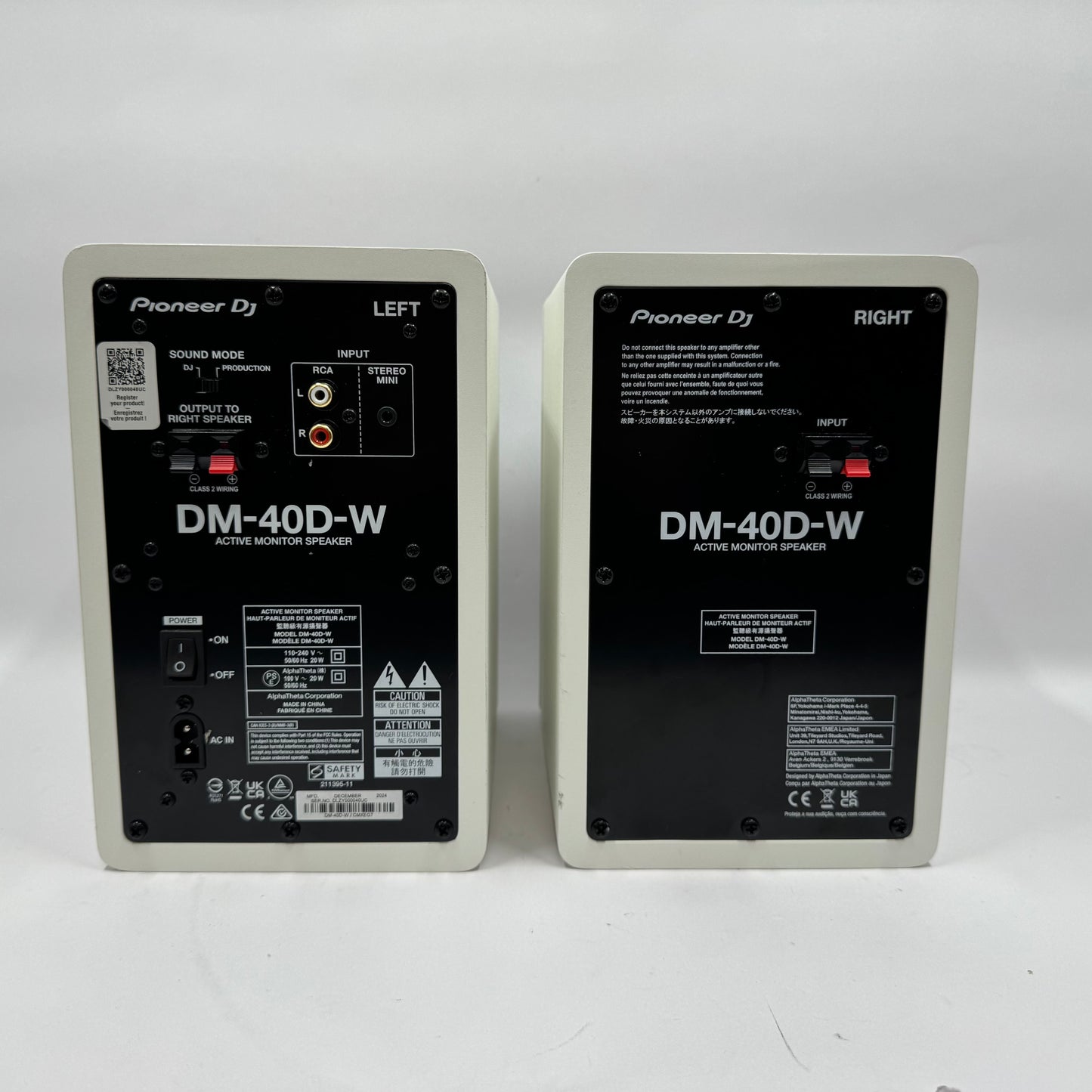 Pioneer DJ DM-40D-W Active Monitor Speaker White