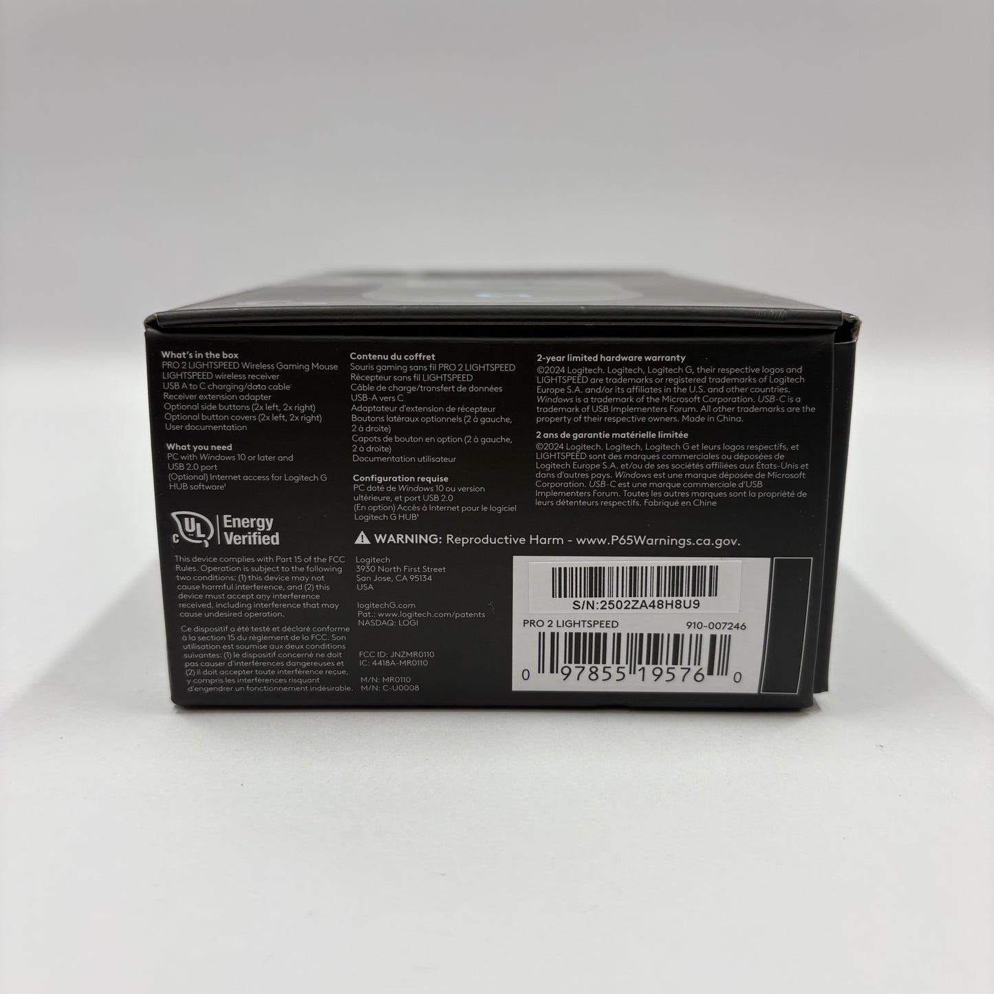 New Logitech G Pro 2 Lightspeed Wireless Gaming Mouse 910-007246