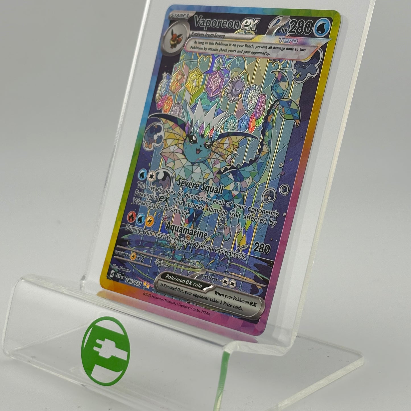 Pokémon TCG Prismatic Evolution Vaporeon EX 165/85 English