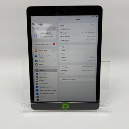 WiFi Only Apple iPad 9th Gen 64GB Space Gray MK2K3LL/A