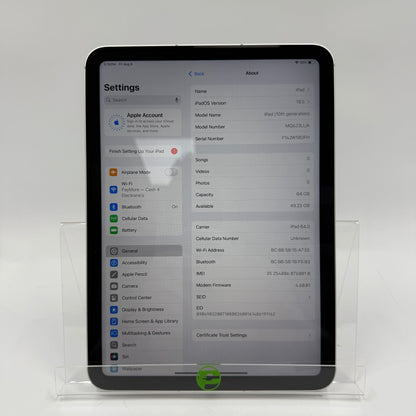 Unlocked Apple iPad 10th Gen 64GB Silver MQ6J3LL/A