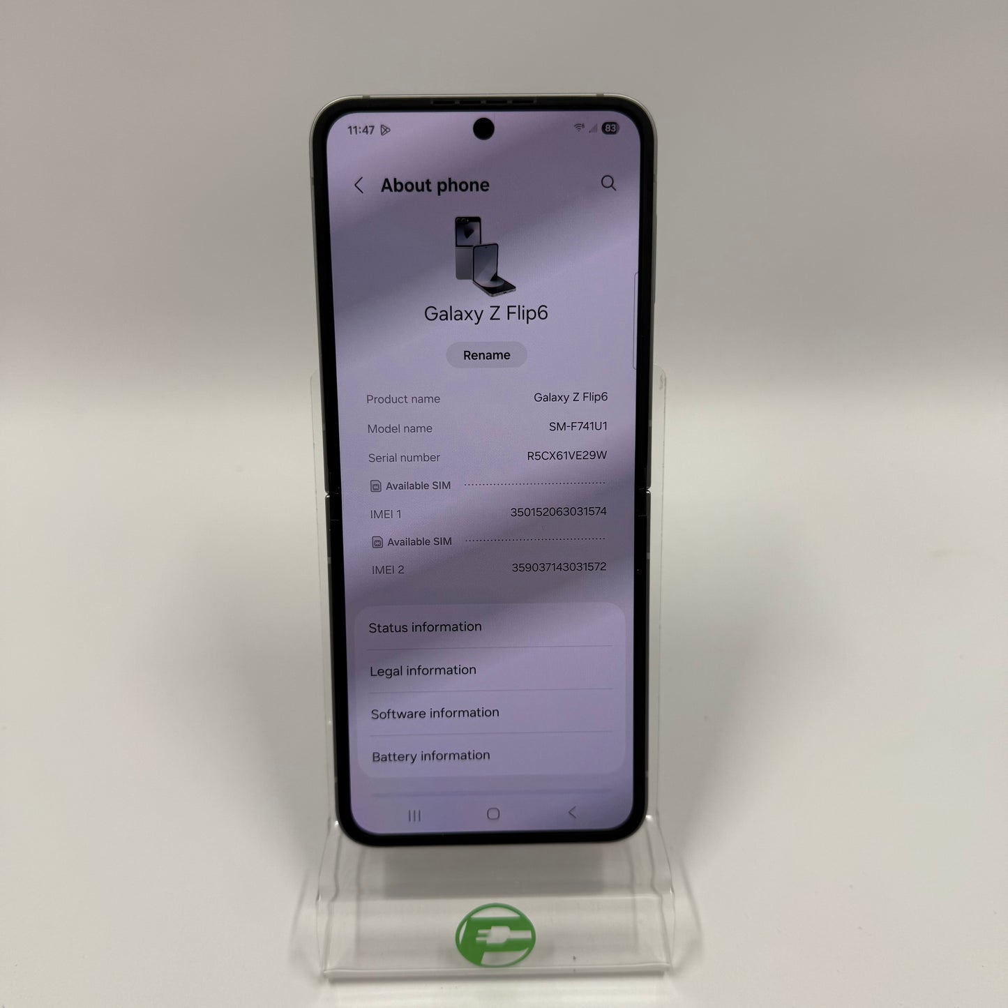 Unlocked Samsung Galaxy Z Flip6 12GB RAM 512GB SM-F741U1 Silver Shadow