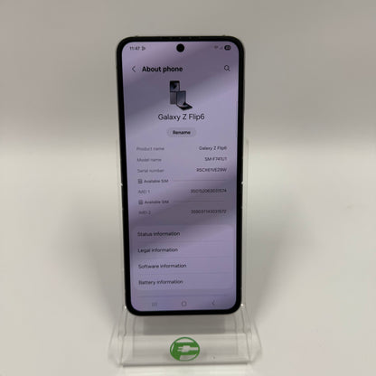 Unlocked Samsung Galaxy Z Flip6 12GB RAM 512GB SM-F741U1 Silver Shadow