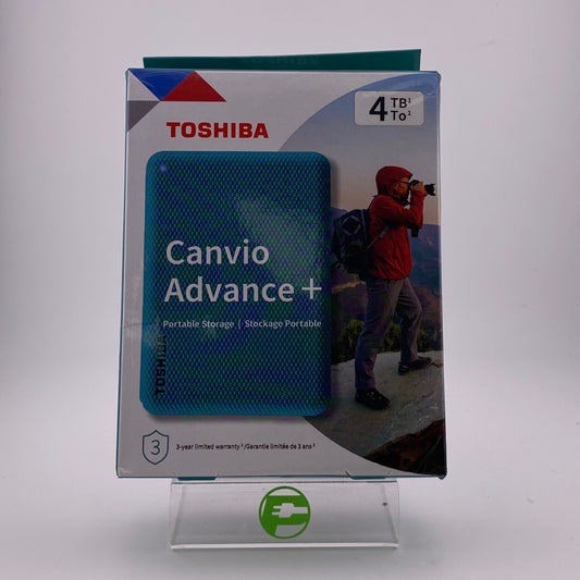 New Toshiba Portable Canvio Advance+ 4TB External HDD HDTCA40XGCCB