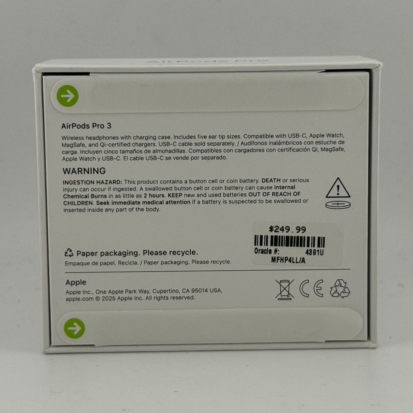 New Apple AirPods Pro 3rd Gen with MagSafe Charging Case MFHP4LL/A